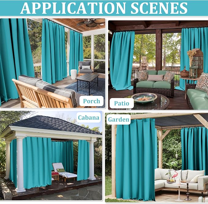 Gazebo Universal Replacement Privacy Curtain, 4-Panels Sidewall Curtains - Image 7