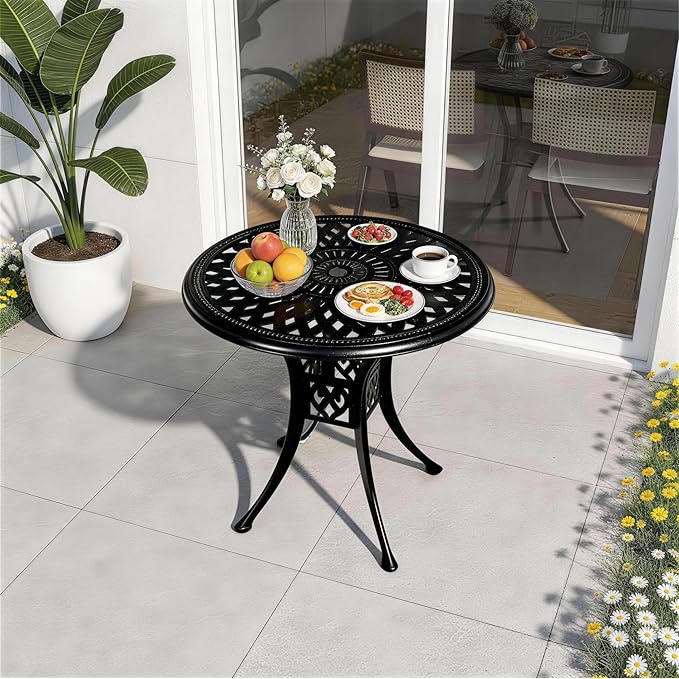 30.31" Outdoor Patio Dining Table, Cast Aluminum Patio Table, Patio Bistro Table by PATIO-IN
