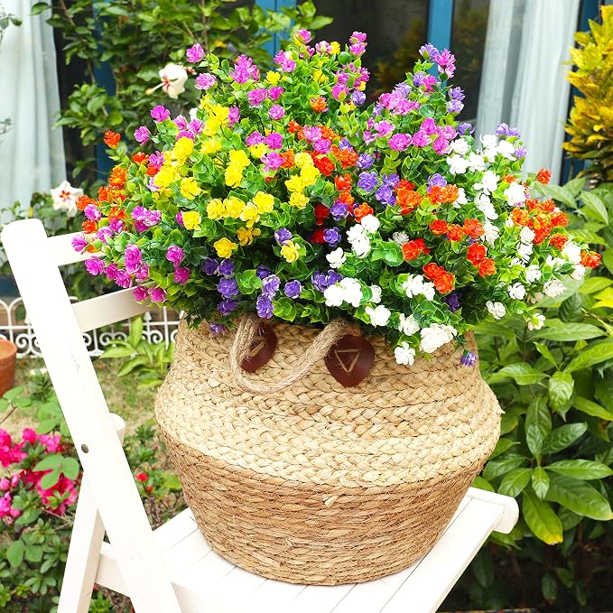 20 Bundles Artificial Flowers Outdoor Fake Plants, UV Resistant No Fade Faux - Image 7