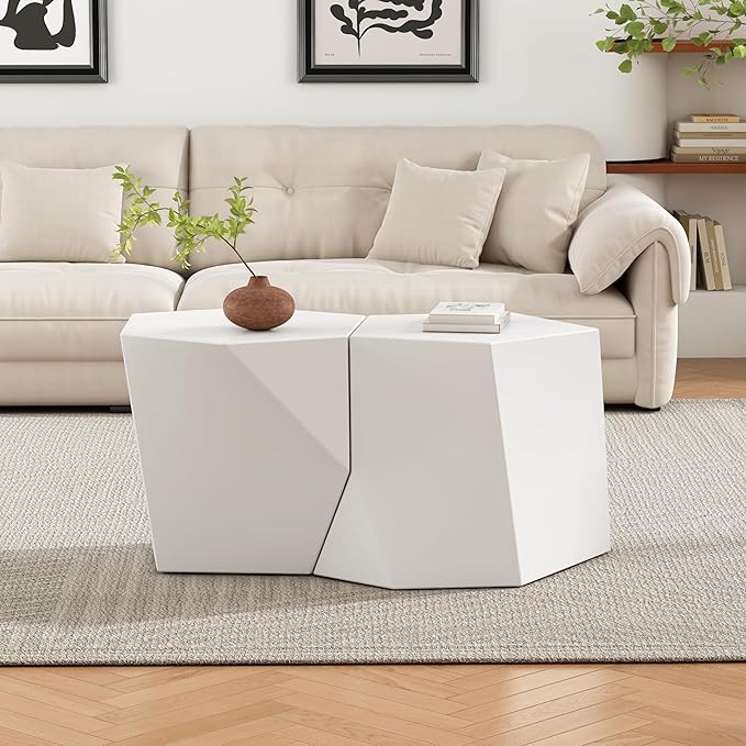 Christopher Knight Home Skyles Coffee Table Set of 2, Geometric Lightweight by ChristopherKnightHome