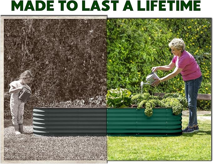 9-in-1 Galvanized Steel Raised Garden Bed // 8×2×1.5 ft Modular Planter - Image 4