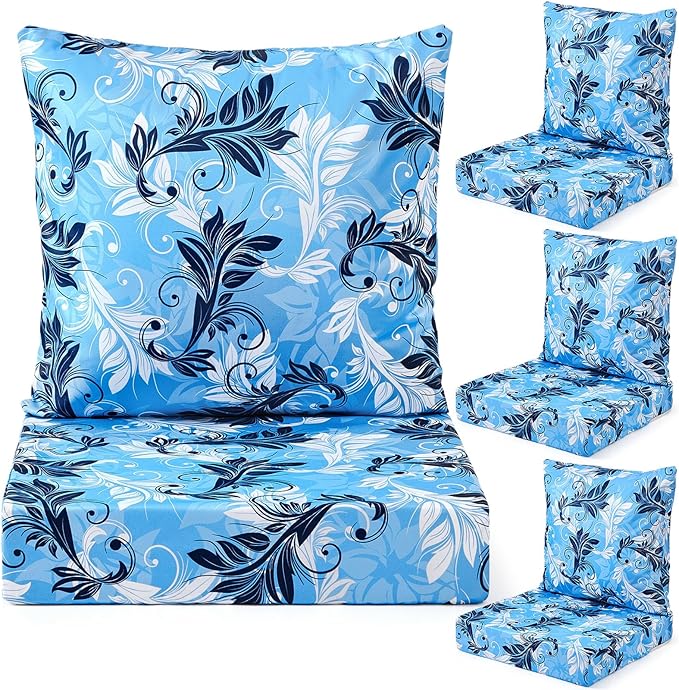 Hoteam 4 Set Outdoor Chair Patio Cushions 20 x 20 Inch Deep Seat Waterproof by Hoteam