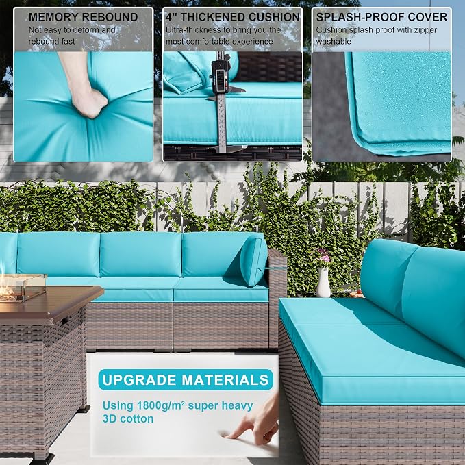 Kullavik 10 Pieces Outdoor Patio Furniture Set - Image 3