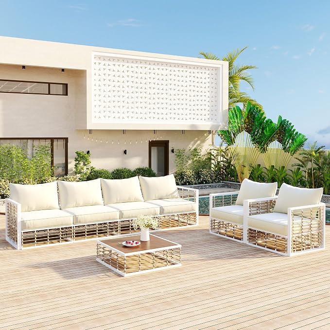 7-Piece Metal Patio Sectional Sofa Set, Free Combination Sofa Set - Image 2