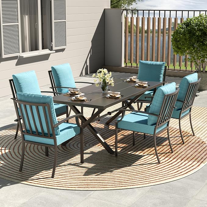 Kullavik 7 PCS Outdoor Dining Table Set - Image 6