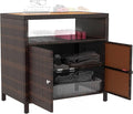Outsunny Wicker Outdoor Storage Cabinet, Rattan Outdoor Bar Table by Outsunny
