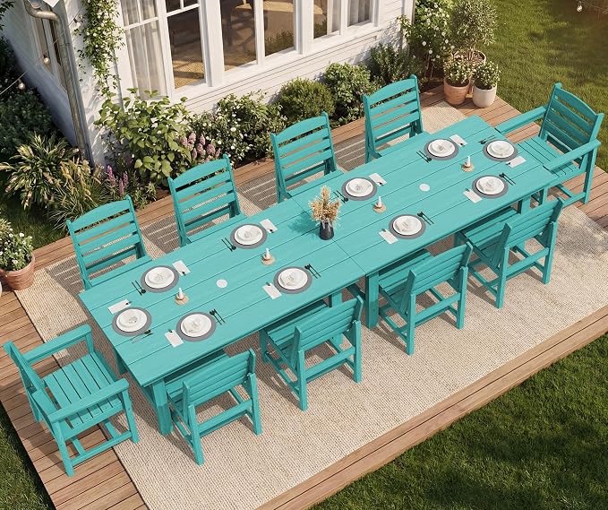 SERWALL Patio Dining Sets for 6 Person, HDPE Dining Set - Image 6