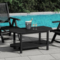 Adirondack Outdoor Patio Table-2 Tier Black Coffee Table Irregular Outside Table by MINPINSER