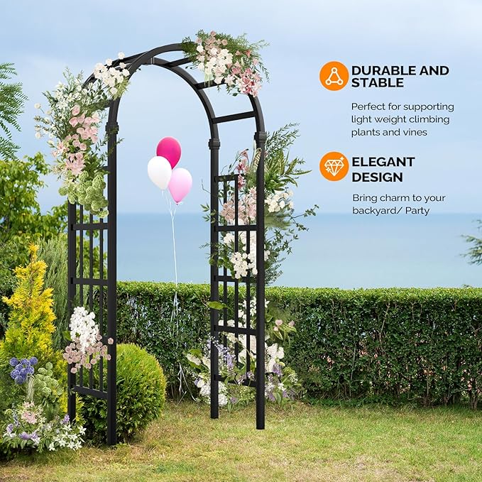VINGLI Vinyl Garden Arbor, PVC Wedding Arch - Image 4