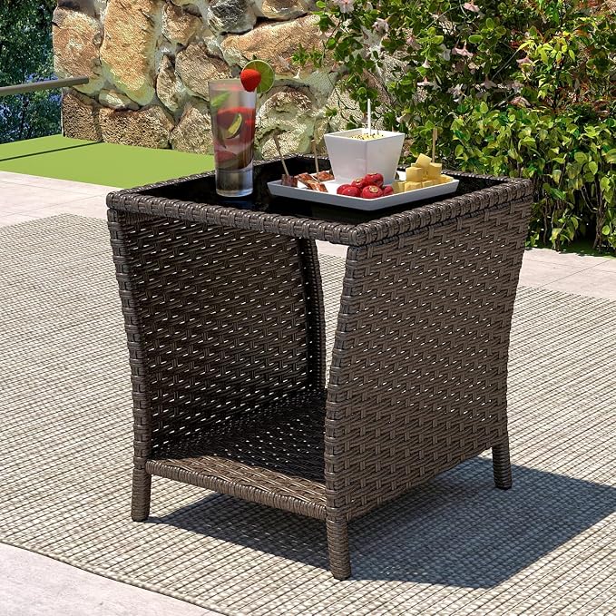 kinbor Outdoor Wicker Side Table - Image 8