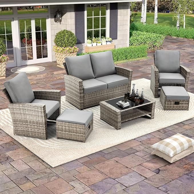 HOMREST 6 Pieces Outdoor Patio Furniture Set - Image 6