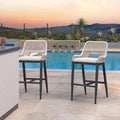 PURPLE LEAF Bar Stools Set of 2 Bar Height Metal Bar Chairs by PURPLELEAF