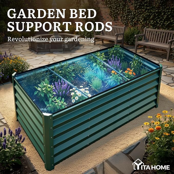 YITAHOME 8x4x3ft Large Raised Garden Bed Kit, Galvanized Metal Planter Box - Image 7