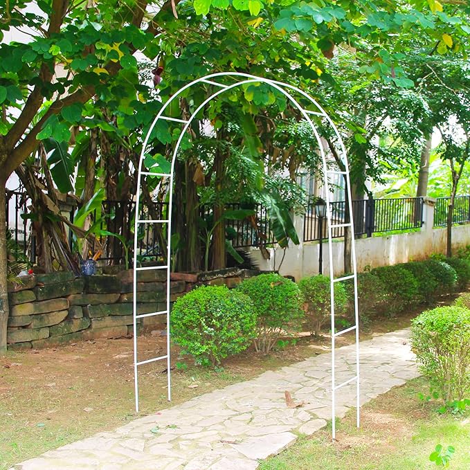 7.9 Ft H x 4.6 Ft W White Metal Pergola Arbor - Image 6