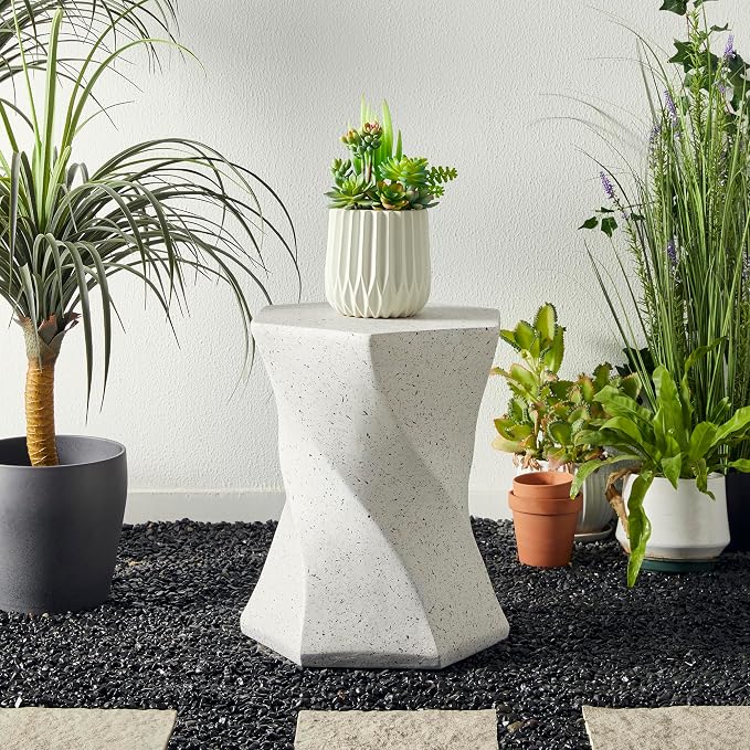 Glitzhome Outdoor Side Table Set of 2, 17.75" H Decorative Garden Stool MGO - Image 6
