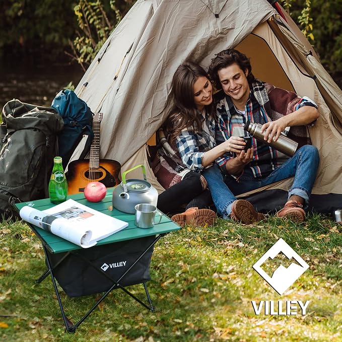 VILLEY Portable Camping Side Table, Ultralight Aluminum Folding Beach Table - Image 7