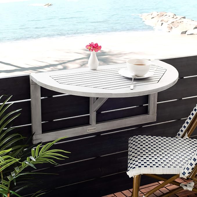 SAFAVIEH Outdoor Patio Furniture Collection – Owens Grey Wash Balcony Hanging - Image 2