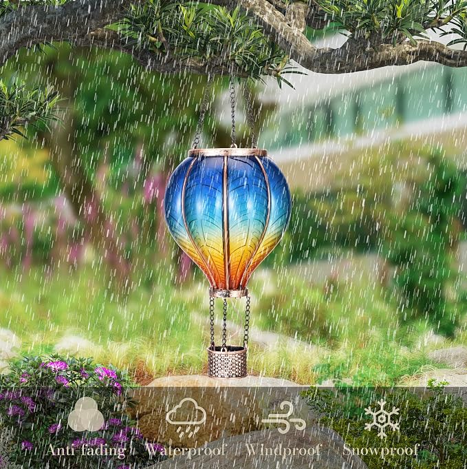 TERESA'S COLLECTIONS 2 Pack Hanging Solar Lantern Outdoor Garden Decor - Image 7