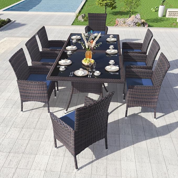 Kullavik 10-Piece Outdoor Dining Set Patio Rattan Furniture Set, Patio Dining - Image 2