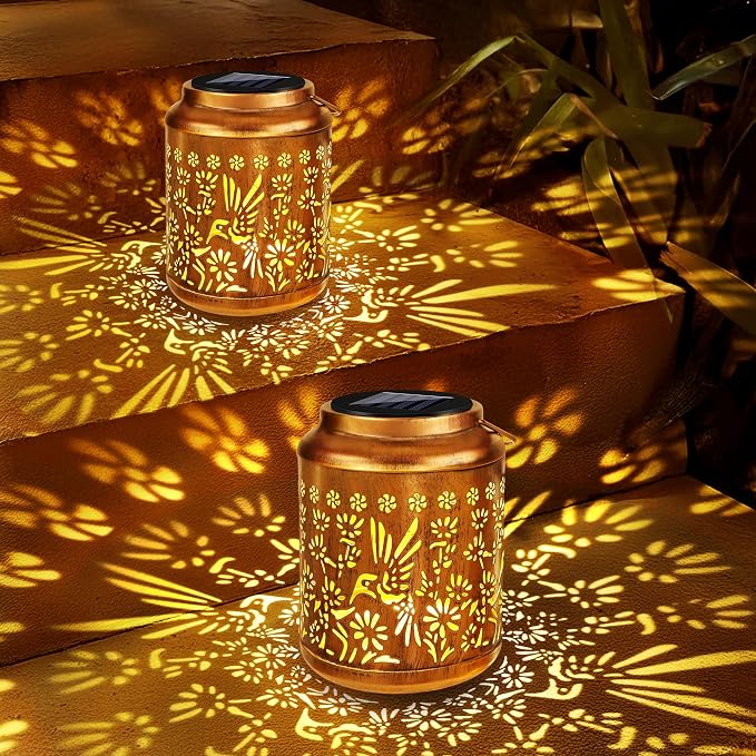 Brizled Hummingbird Solar Lanterns, 2 Pack Outdoor Lanterns Christmas Birthday - Image 9