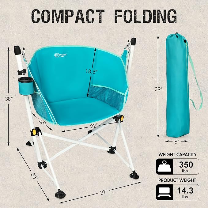 Portal Hammock Camping Chair Folding Rocking Chair Portable Swinging Chair - Image 2