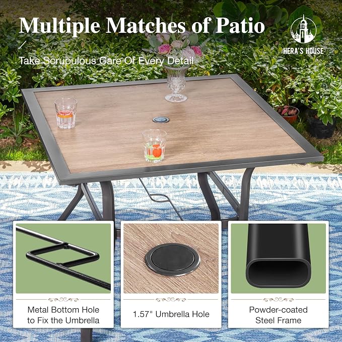 HERA'S HOUSE 5 Pieces Patio Dining Set, Outdoor Dining Set - Image 5