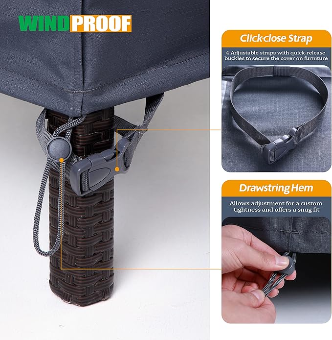 F&J Outdoors Patio Chair Covers Waterproof UV Resistant Heavy Duty Outdoor - Image 6