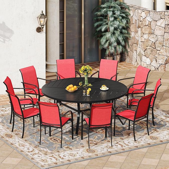 VICLLAX 11 Pieces Patio Outdoor Dining Set by HOME