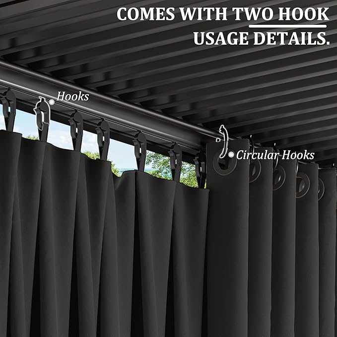 Gazebo Universal Replacement Privacy Curtain, 4-Panels Sidewall Curtains - Image 3