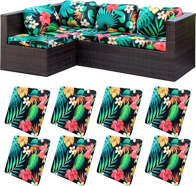 8Pcs Stretch Patio Cushion Covers, Outdoor Couch Covers Replacement, Outdoor by BIETYONE