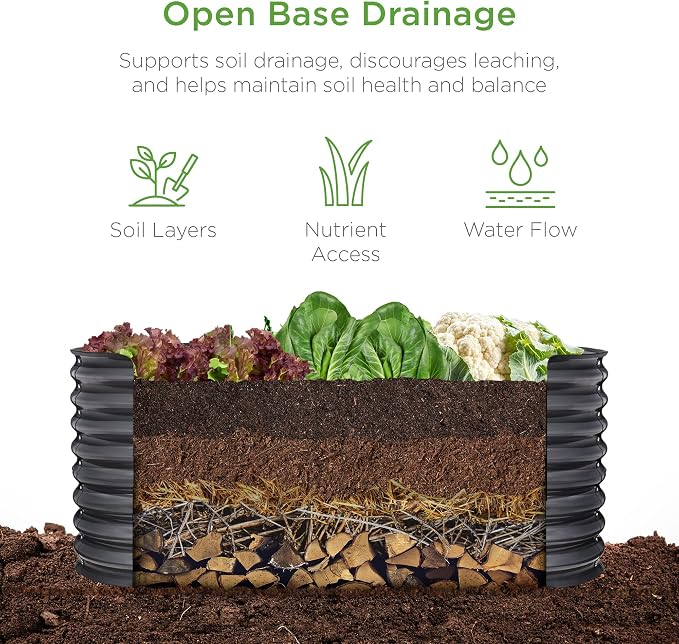 Best Choice Products 4x2x2ft Outdoor Metal Raised Garden Bed, Oval Deep Root - Image 3