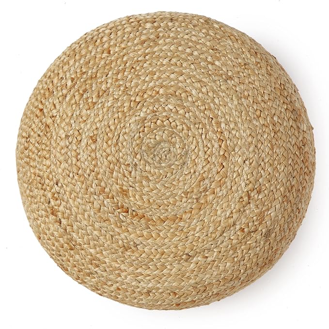 REDEARTH · Jute Circular Low Pouf Ottoman - Image 5