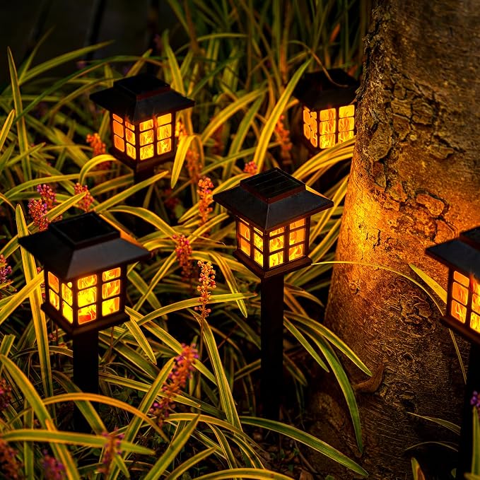 GIGALUMI Solar Lights for Outside, 12 Pack Flickering Flame LED Solar Outdoor - Image 8