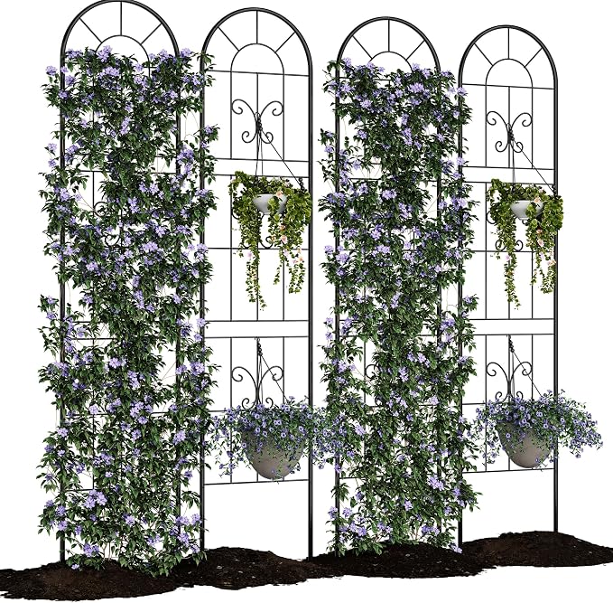 Garvee 55"x11" Metal Garden Trellis Panel, Vegetables, Indoor & Outdoor by Garvee