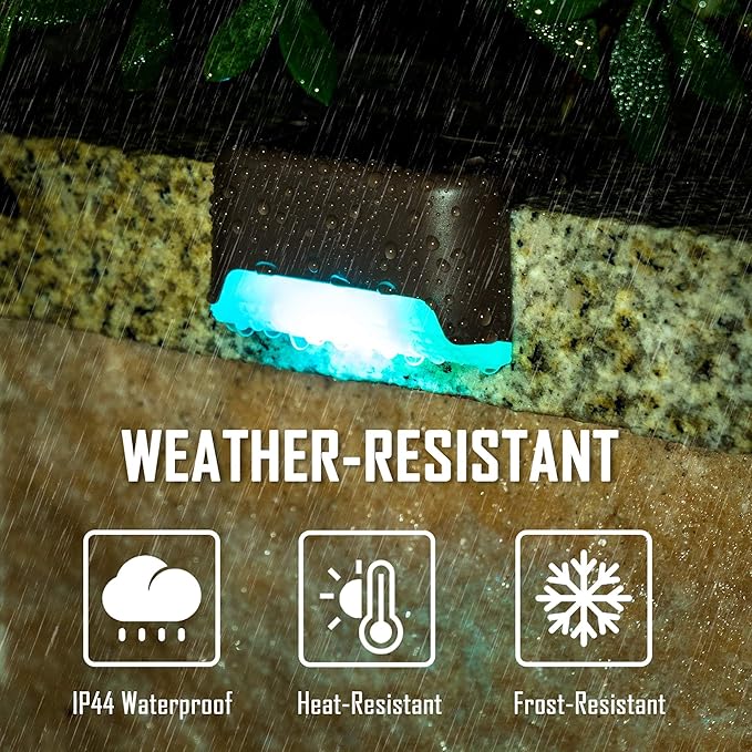 pearlstar 16 Pack Color Changing Solar Deck Lights, Solar Pool Side Lights - Image 5