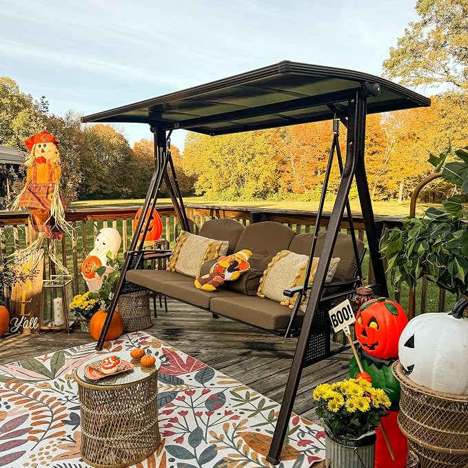 PURPLE LEAF Outdoor Patio Porch Swing - Image 2