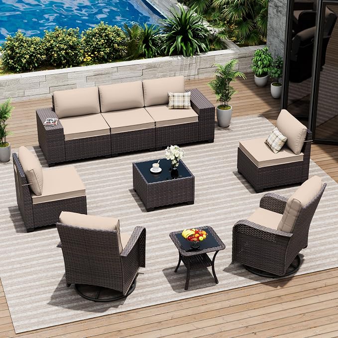 9 Pieces Patio Furniture Set by ASJMR