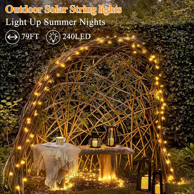 Solar String Lights 240LED 79FT, IP67 Waterproof Solar Lights - Image 2