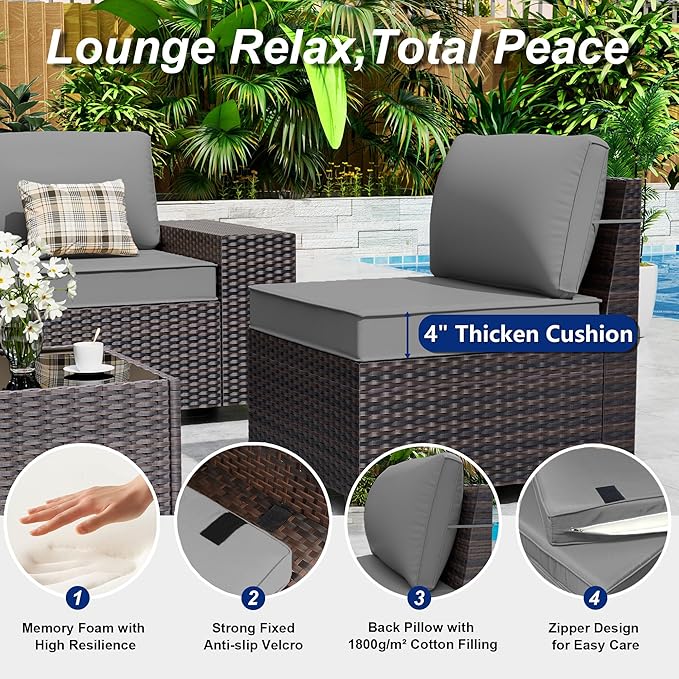 9 Pieces Patio Furniture Set - Image 5