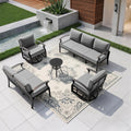 Kullavik Aluminum Patio Furniture Set, 5 Pieces 7 Seat Metal Outdoor Furniture by KULLAVIK