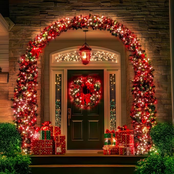 OZS 4 Pack 320LED Solar Christmas String Lights Outdoor, Waterproof 8 Modes - Image 2