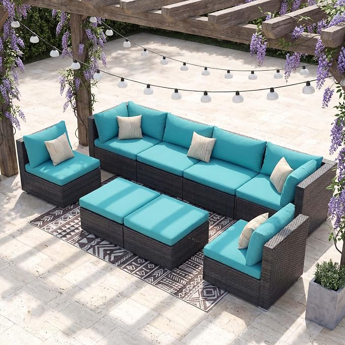 NICESOUL 8 People Outdoor Seating Furniture, 29.3'' High Back Comfortable - Image 2