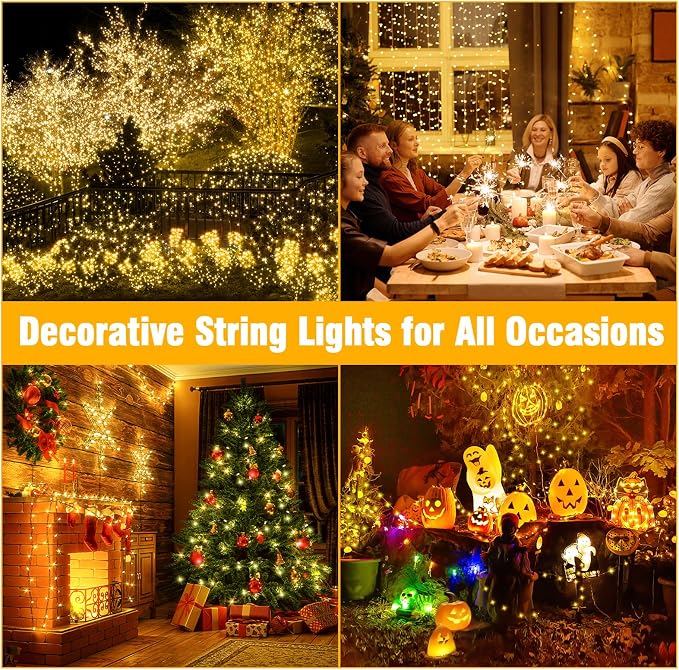 Nisocy 33FT LED String Lights Outdoor Waterproof – Warm White Fairy Lights - Image 3