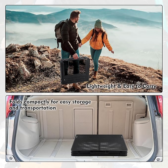 Camping Table with Mesh Desktop, Lightweight & Portable Folding Grill Table - Image 6