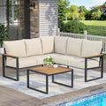 Metal Patio Furniture Set, 6 Pieces Outdoor Sectional Sofa Set by COMLAXFIELD