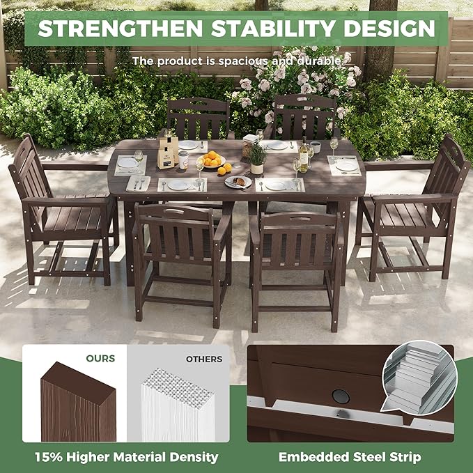 HDPE Outdoor Patio Dining Set - Image 4