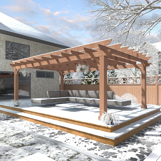 BlueWish 12’x16’ Patio Pergola, Cedar Wood Pergola by RespondToEveryExpectation