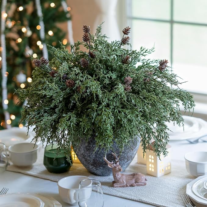 Faux Cedar Stems Artificial Norfolk Pine Branches - Image 3