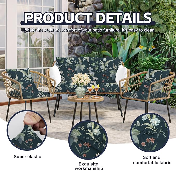12Pcs Patio Cushion Covers, Outdoor Cushions Covers, Stretch Cushion Covers - Image 3