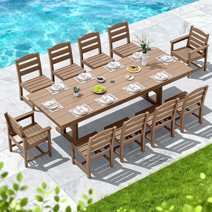 SERWALL 11 Piece Outdoor Dining Set - Image 9